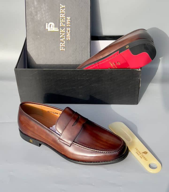 Brown loafer executive shoe