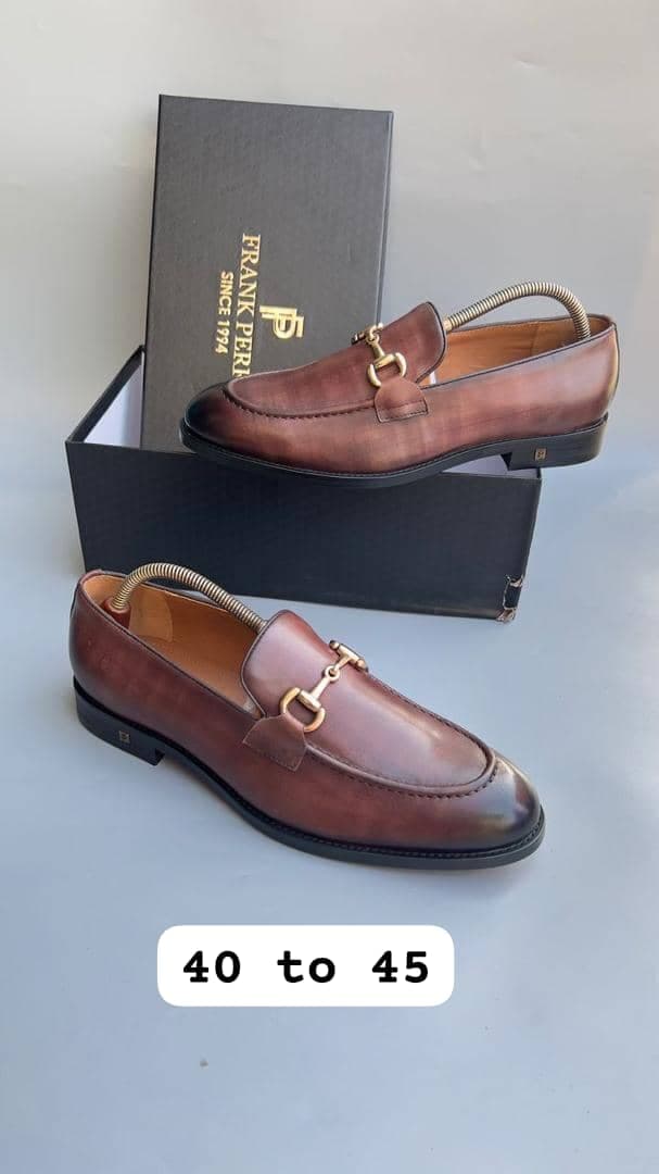 Plain brown D-ring loafers
