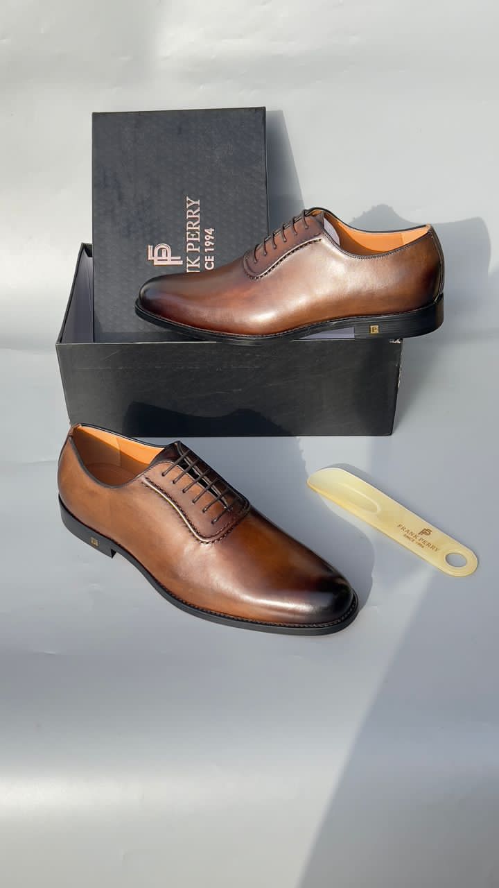 Brown plain top oxford shoe