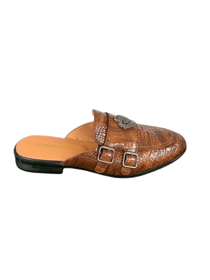 Class brown crown leather half shoe
